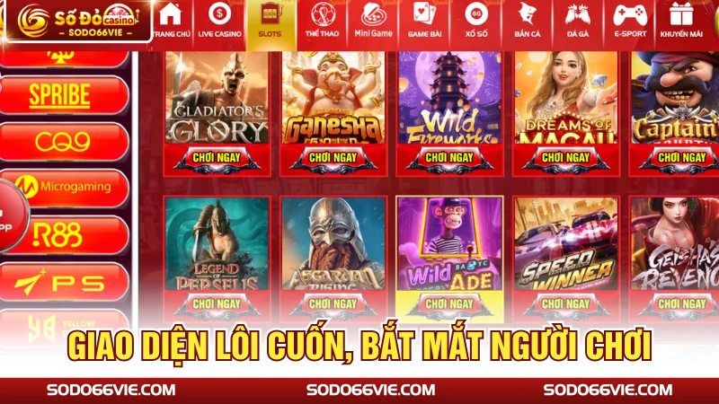 Giao diện lôi cuốn, bắt mắt người chơi