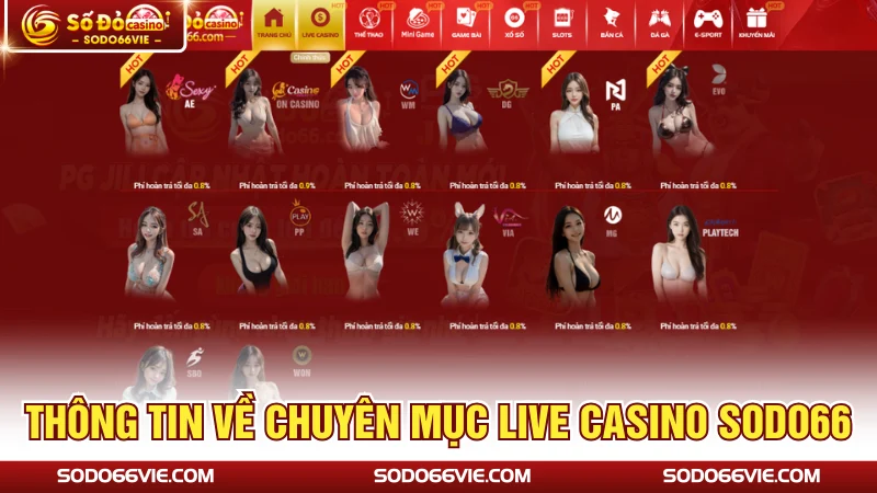 Thông tin về chuyên mục live casino SODO66