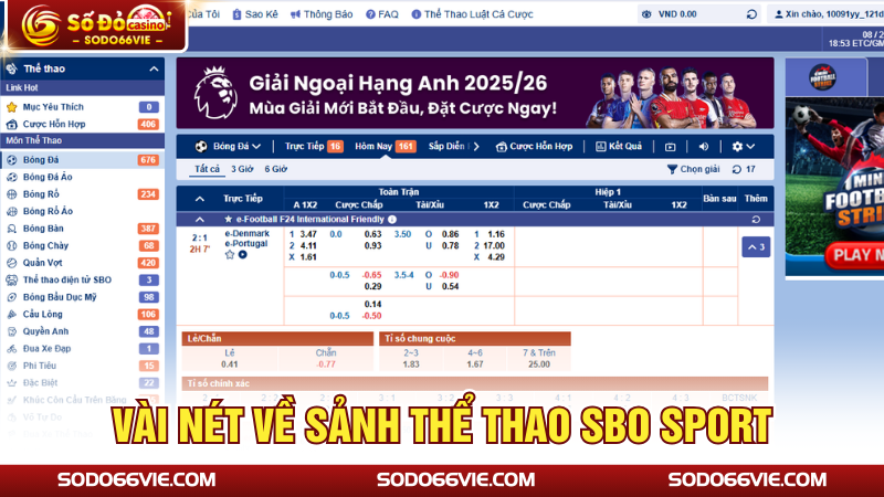 Vài nét về sảnh thể thao SBO Sport